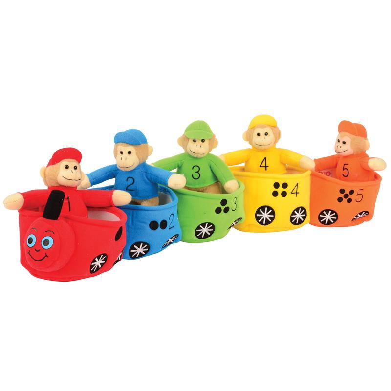Play and Learn Monkey Train | Color and Number Learning Toy with 5 Soft Monkeys | Bilingual